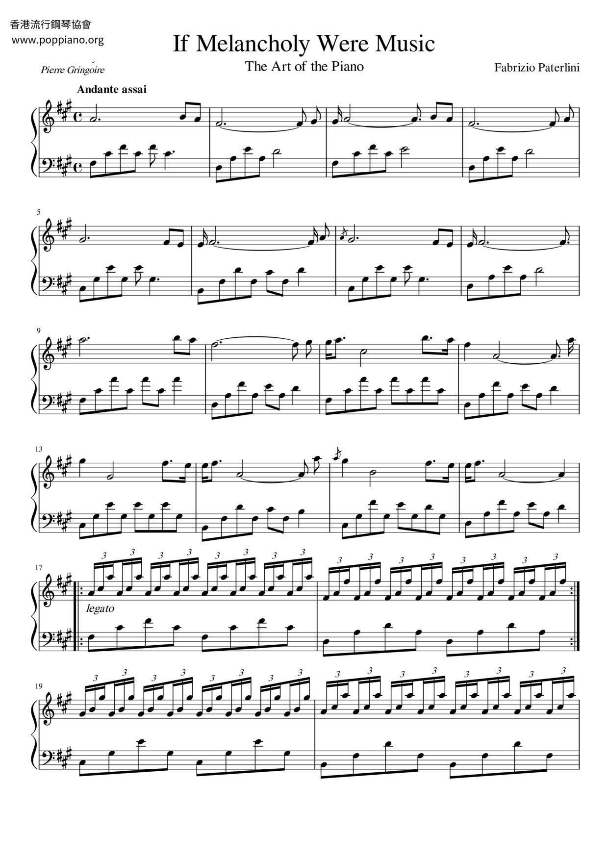 If Melancholy Were Music琴譜