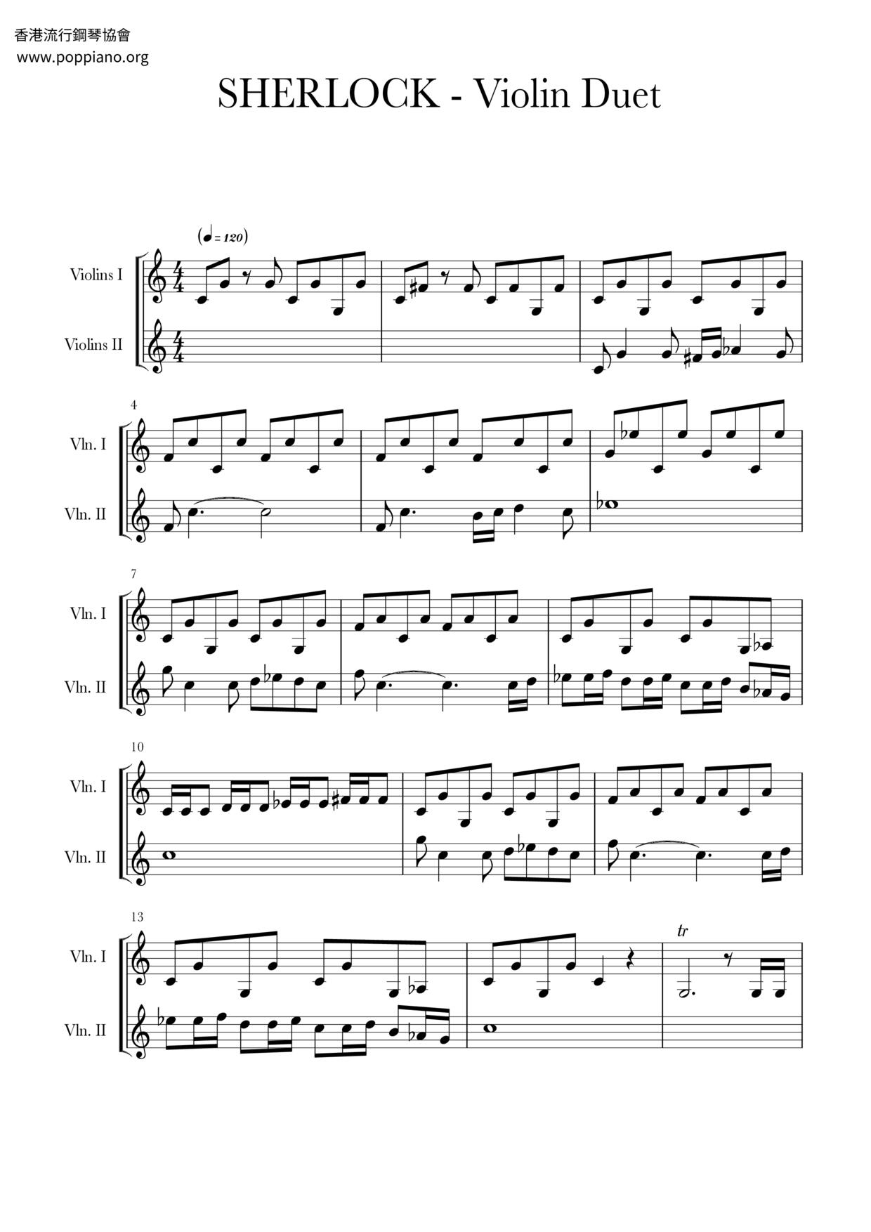 Themes From Sherlock琴譜