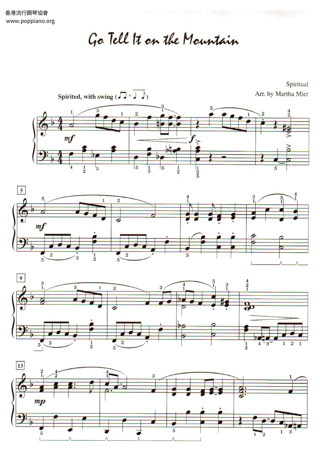 Go Tell It On The Mountain琴譜