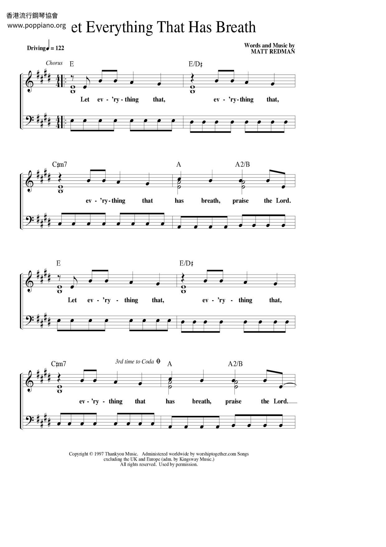 Let Everything That Has Breath琴譜