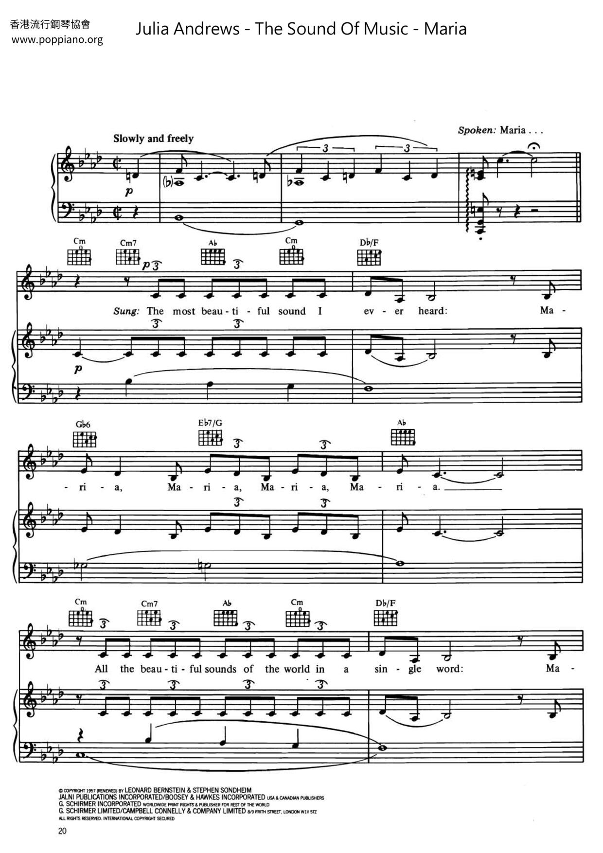 The Sound Of Music - Maria琴譜