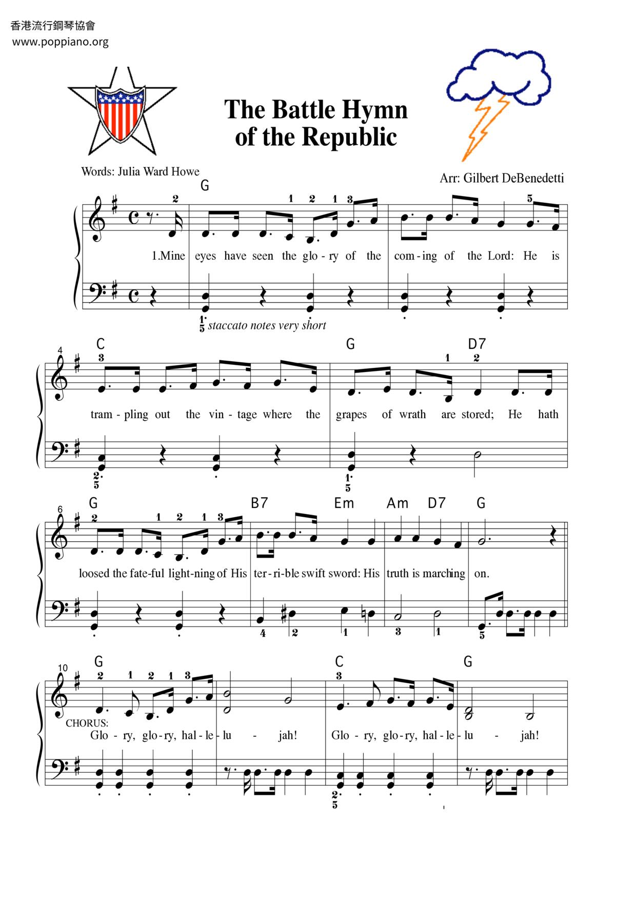 The Battle Hymn Of The Republic琴譜