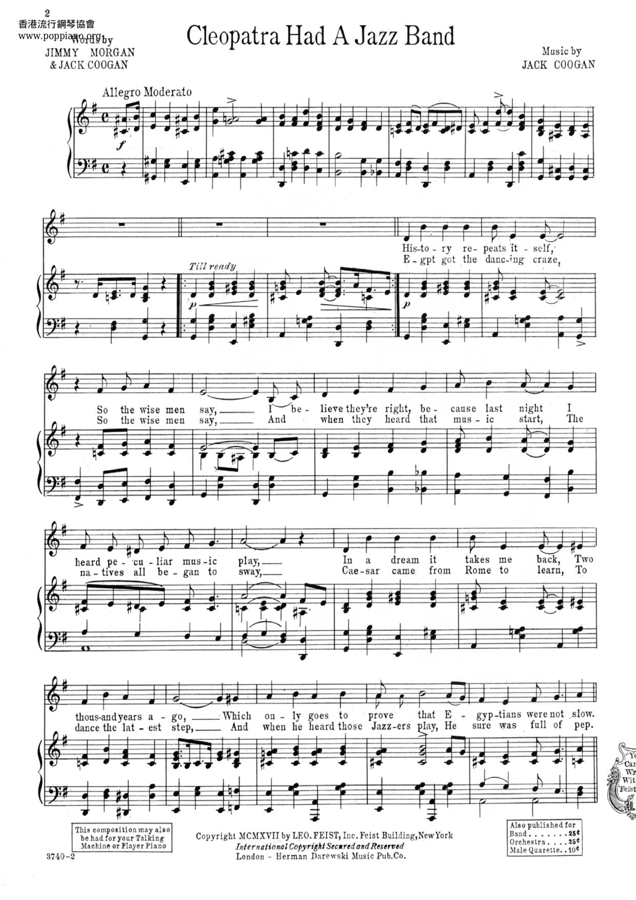 Cleopatra Had A Jazz Band琴譜