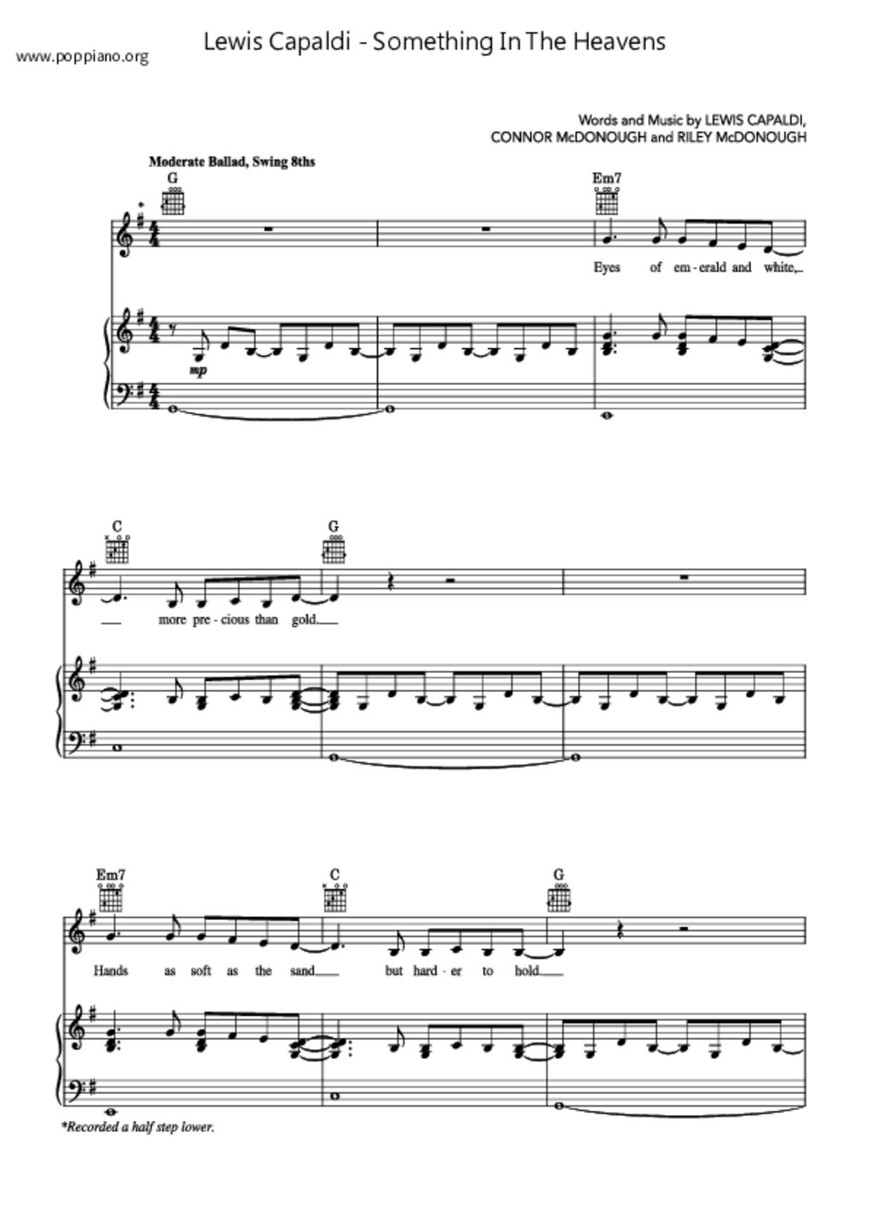 Something In The Heavens琴譜