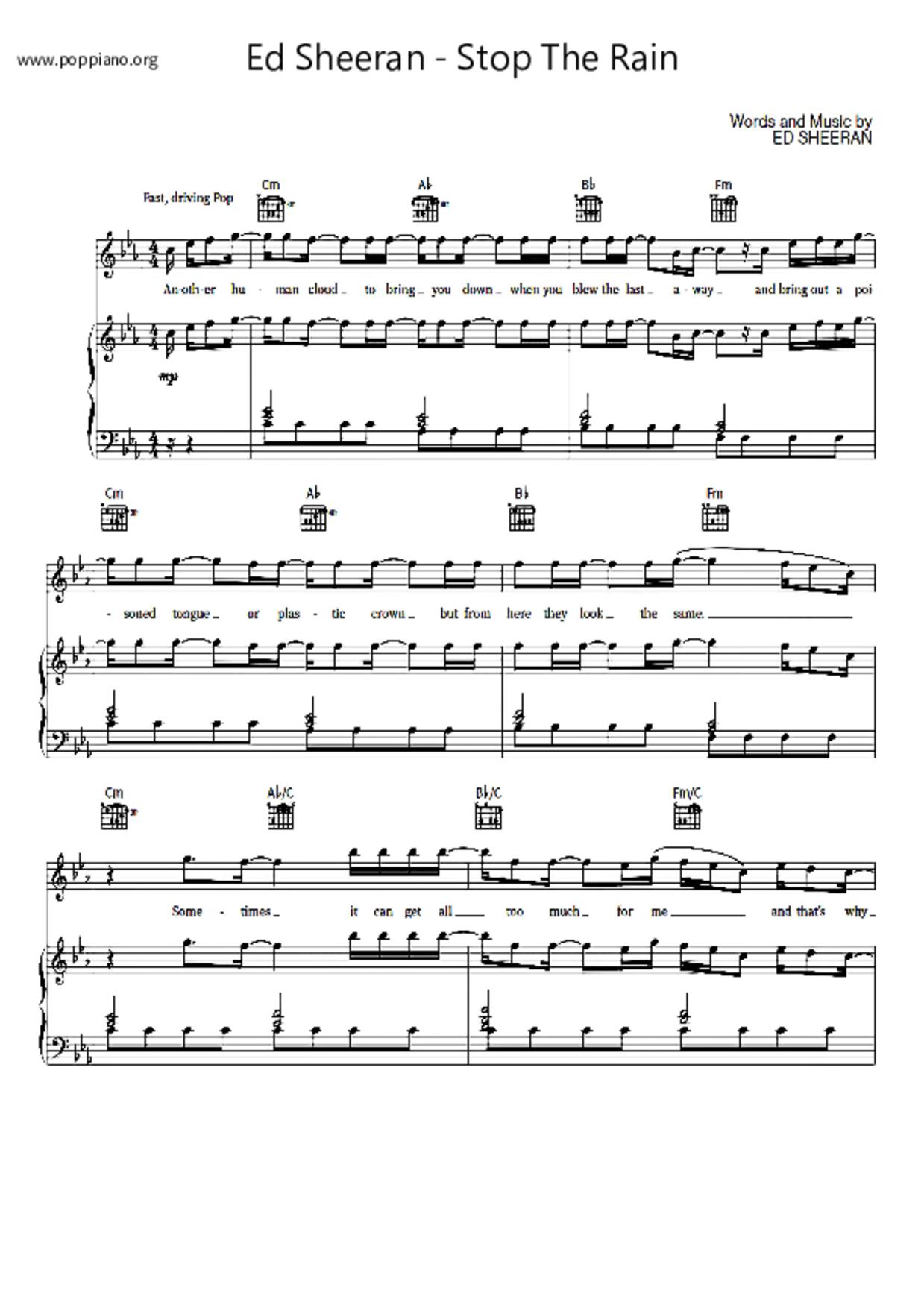 Stop The Rain琴譜